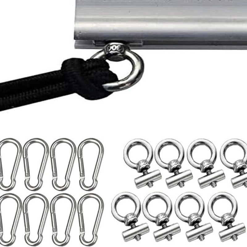 8 ganchos multiusos para riel de toldo y anillo de tuerca de elevación para caravana 8 ganchos multiusos para riel de toldo y anillo de tuerca de elevación para caravana